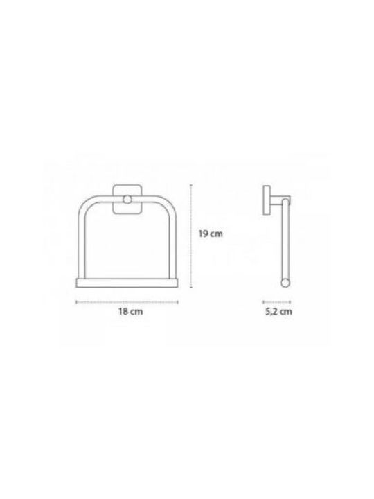 Karag Quattro Single Wall-Mounted Bathroom Rail ​18x5.2cm Inox Gray