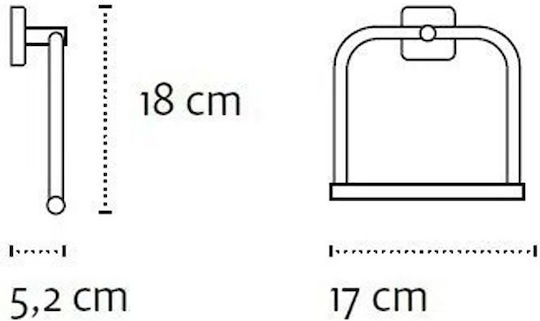 Karag Quattro Schiene Badezimmer Einzel Wandmontage Schrauben ​18x5.2cm Inox Gray