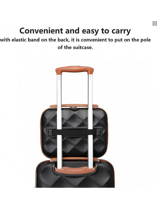 Miss Lulu British Traveller Ultralight Abs Polycarbonate Vanity Case Black Brown