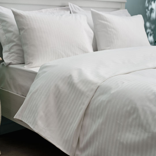 Charalambidis Textiles Duvet Cover Single 160x240 Stripe White