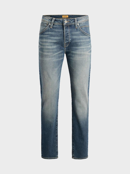 Mike Men's Elastic Jeans Pants With Slim Tapered Fit Dark Aged Denim