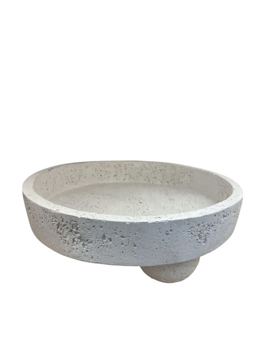 Stone Platter Φ25x9cm White