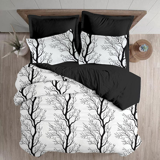 Makis Tselios Home Комплект Пухено Куинсайз 240x250бр Branches Екрю 3бр