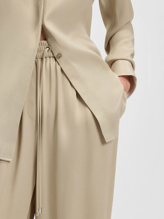 Women's Fabric Trousers Light Beige
