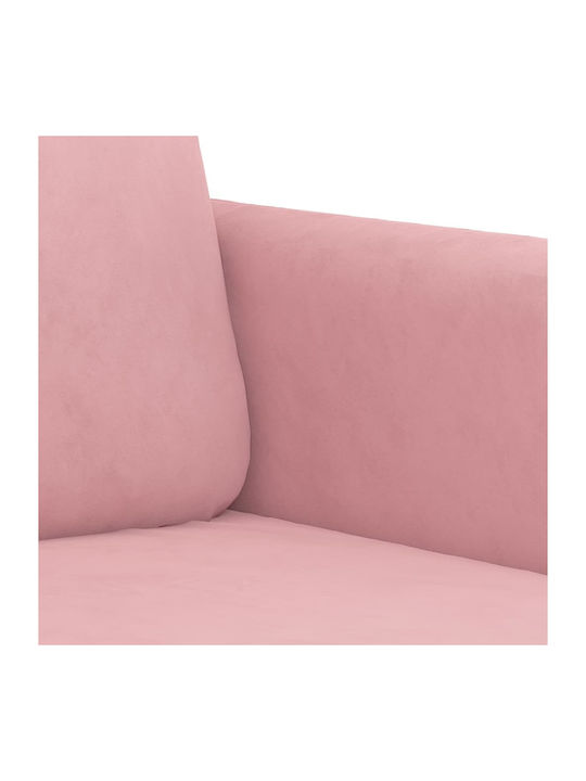 Vidaxl Wohnzimmer-Set 3-teilig Rosa Samt 138x77x80cm Zweisitzer Rosa
