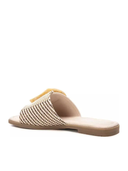 Women's Flat Sandals in Beige Color