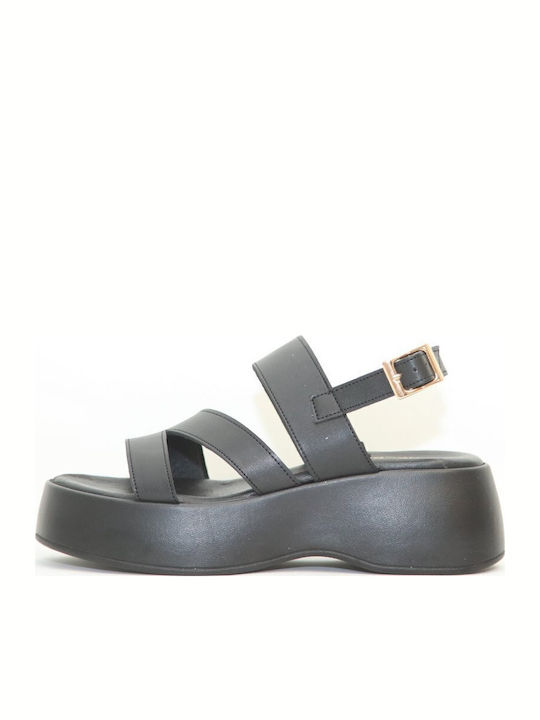 Sandale Casual Damă din Piele Anatomici Negru