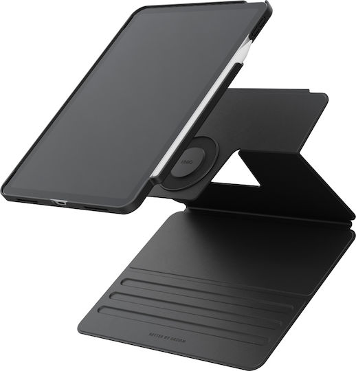 Uniq Rovus Snapmount Magnetic 360 Флип капак Въртящ се Устойчив Черен (iPad 11 A16 (2025), iPad 10.9 10)