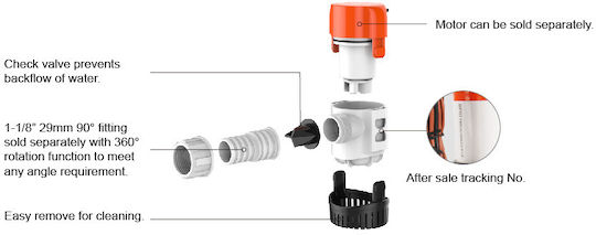 Seaflo Bilge Pump Non-Return 600-1100gph 19-29mm 12-24v