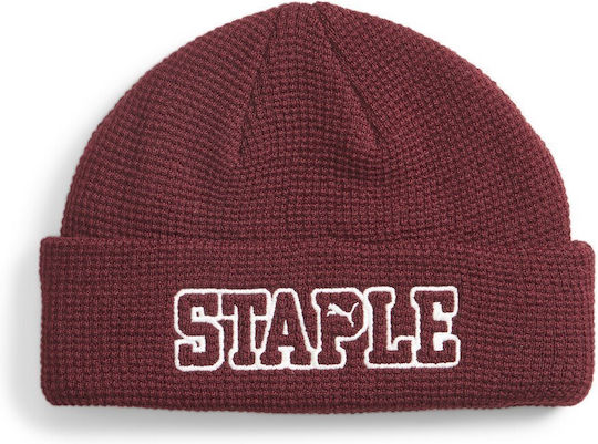 Beanie Unisex Σκούφος Πλεκτός σε Κόκκινο χρώμα