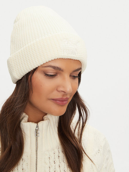 Beanie Γυναικείος Σκούφος Πλεκτός σε Εκρού χρώμα