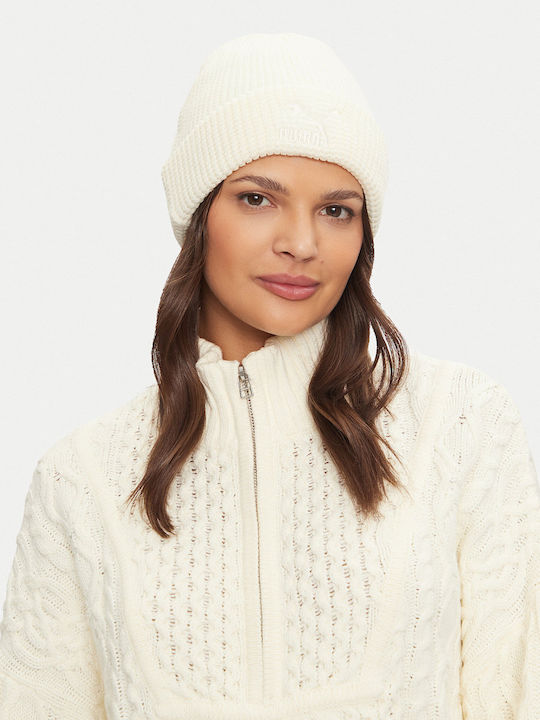 Beanie Γυναικείος Σκούφος Πλεκτός σε Εκρού χρώμα