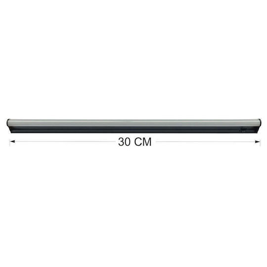 LED Линеен Корпус T5 5W 6000K 30см С Превключвател Черен D-il
