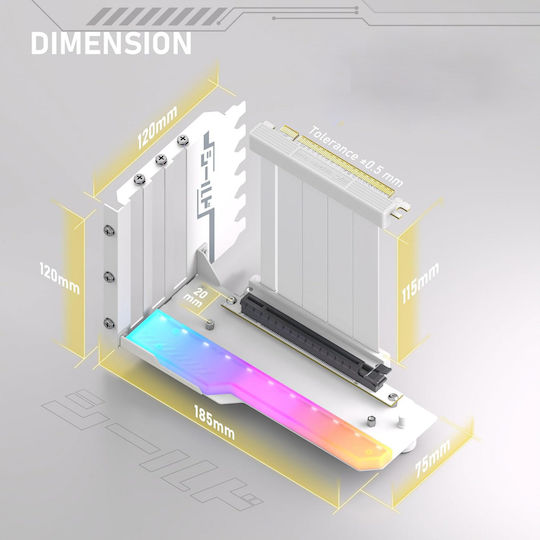 Vertikaler Montageschiene Gpu Ezdiy-fab Rgb PCIe 4.0 Steigleitung 90°