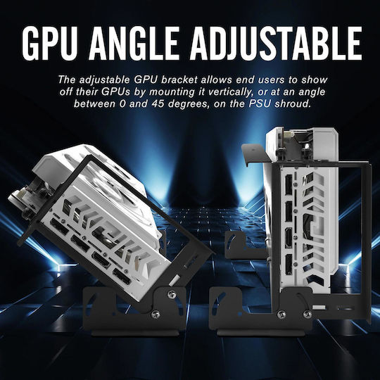 45° Vertikale Montagehalterung GPU Ezdiy-fab PCIe 4.0 Steigleitung Weiß