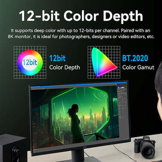 Vention Hdmi Cable 2.1 8k60hz Braided Ultra Thin 2.0m Alogh