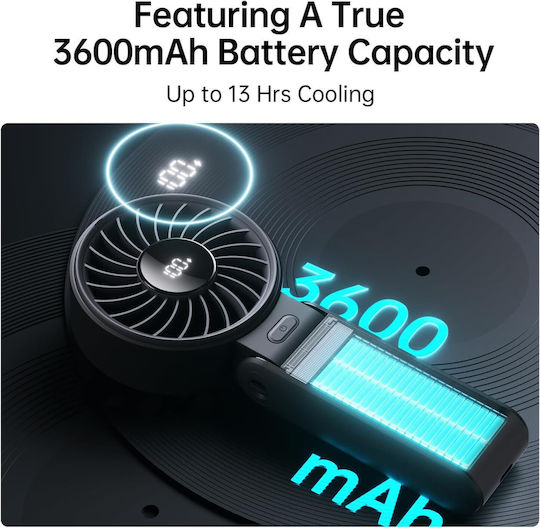 Jisulife Tragbarer Persönlicher Ventilator Life7 5000mAh Schwarzer