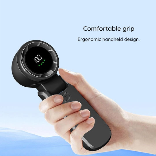 Mini Portable Fan A9 Led Display 5 Speeds Usb-c 5000mah Battery Silent Rechargeable Green