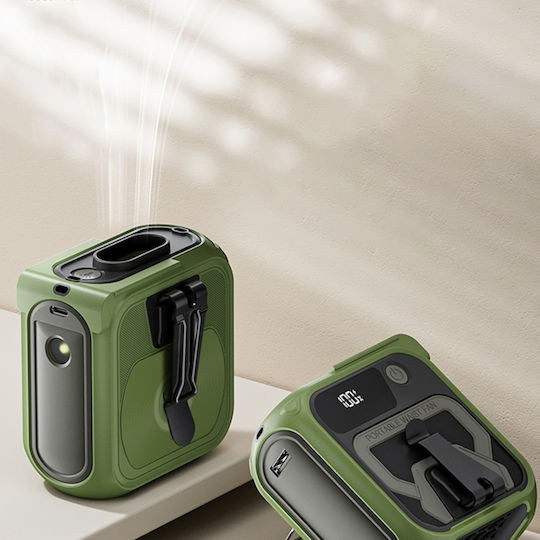 Ventilator Turbo Portabil Z13 5 Viteze 10000mah Încărcare Rapidă Suport Metalic Lanternă Banca De Alimentare Portocalie