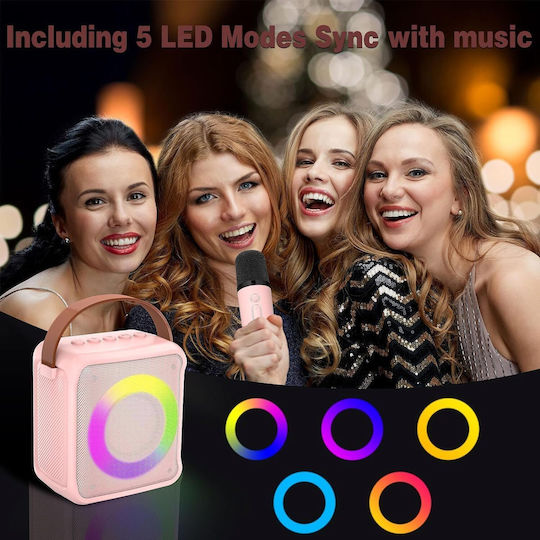 Sistem De Karaoke Cu Microfoane Fără Fir Și Efecte De Iluminare Roz X001V0NGH5