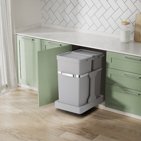 Eko Eko Waste Bin Made of Inox with Oscillating Lid Grey 35lt