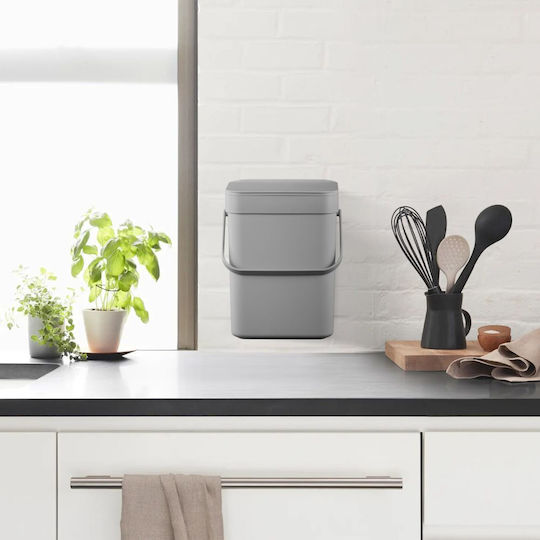 Eko Eko Puro II Waste Bin for Cabinet Plastic with Oscillating Lid Grey 7L