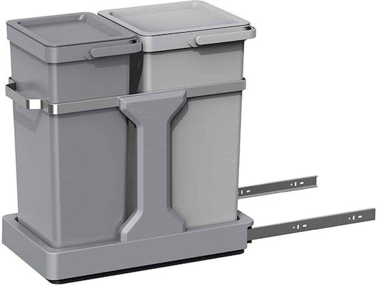 Eko Eko Waste Bin Made of Inox with Oscillating Lid Grey 35lt