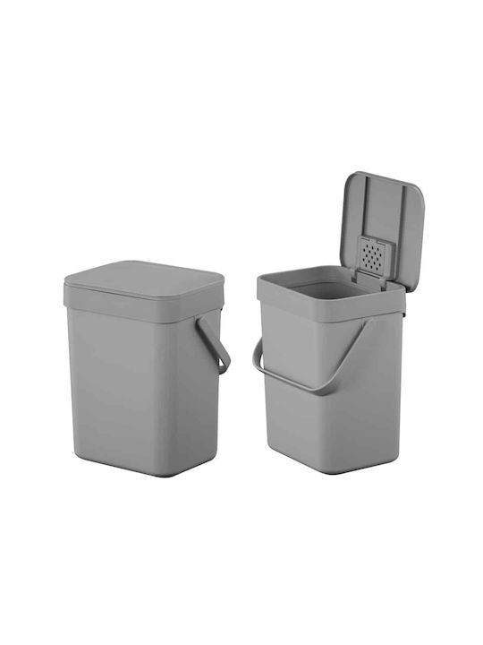 Eko Coș de Gunoi Plastic pentru Dulap Gri 5lt 1buc