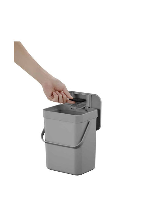 Eko Coș de Gunoi Plastic pentru Dulap Gri 5lt 1buc