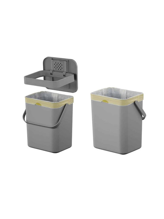 Eko Coș de Gunoi Plastic pentru Dulap Gri 5lt 1buc