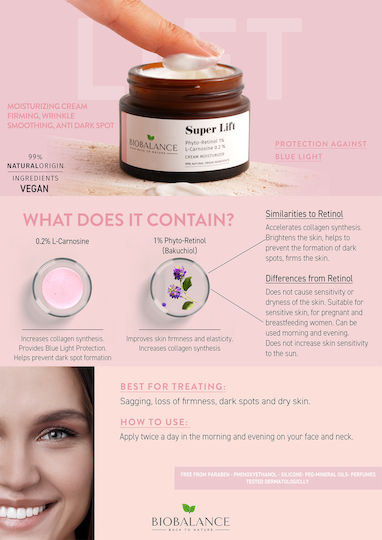 Alpaya Dermaceuticals Super Lift 1% Phyto-Retinol + 0.2% L-Carnosine Light Cremă de față tonifiere cu Retinol și Colagen 50ml