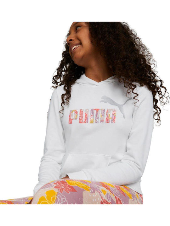 Kinder-Sweatshirt mit Kapuze Weiß