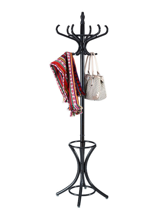 Costway Wooden Coat Rack with Umbrella Holder Black