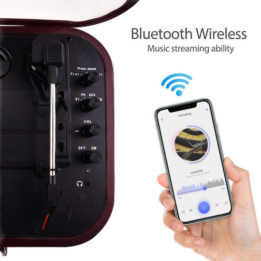 Voksun Voksun Turntable with Built-in Pre Amp and Built-in Speakers Black
