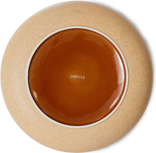 HK Living Ceramic Salad Bowl Brown 25x25x9cm