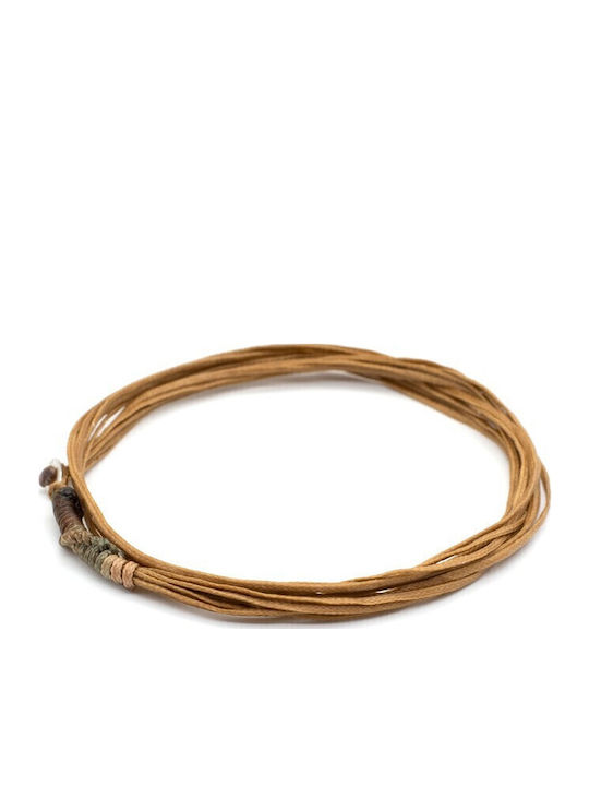 Irmelia "Round Me Up" Men's Bracelet Light Tan made of Silver