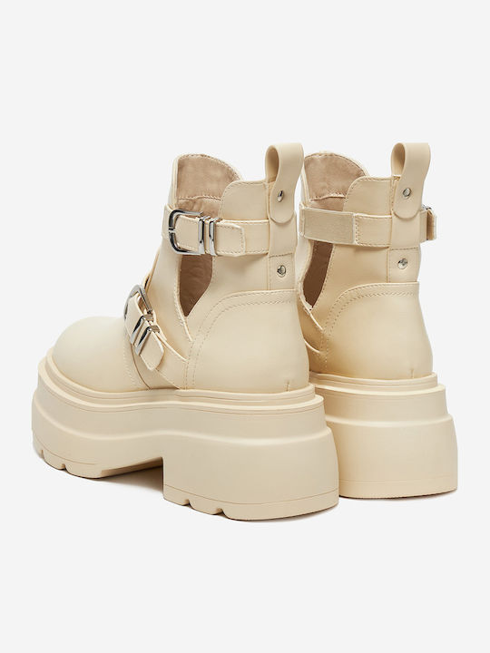 Stiefeletten Damen Beige