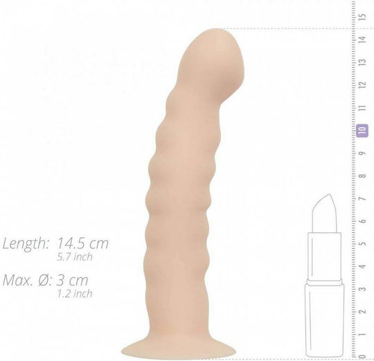 Beige Gebogener Silikonmodell Gurtzeug Easytoys Fetish Collection Strap-Ons Dildo Harness Rillen & Gebogen Beige 14,5cm