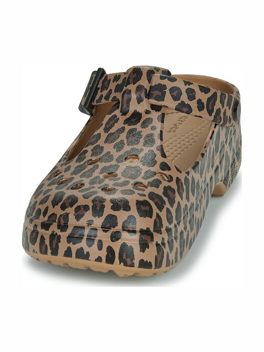 Crocs Classic Mary Jane Γυναικεία Σαμπό Καφέ