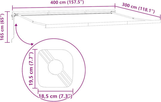 vidaXL Awning fabric Multicolour 3x4m
