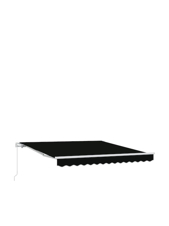 vidaXL Τέντα Βεράντας με Led Μαύρη 3.5x2.5m