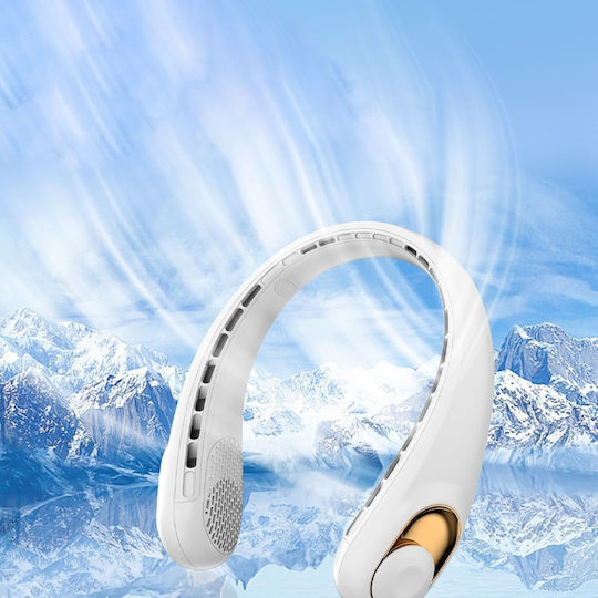 S9 Ventilator Portabil Pentru Gât Display Digital 3 Viteze 5200mah 5800rpm Reîncărcabil Albastru Fără Mâini