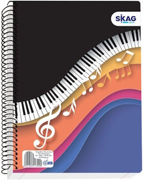 Skag Spiral Notebook Music A4 40 Sheets 1pcs (Μiscellaneous Designs)