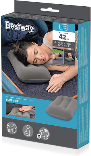 Bestway Inflatable Camping Pillow Velvet Gray