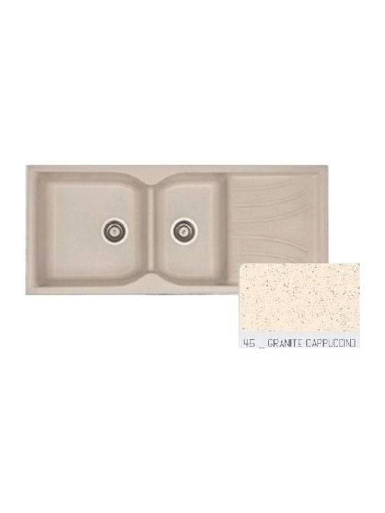 Sanitec Classic 323 323 Вградена мивка Синтетичен гранит W115xD50см Гранит Капучино