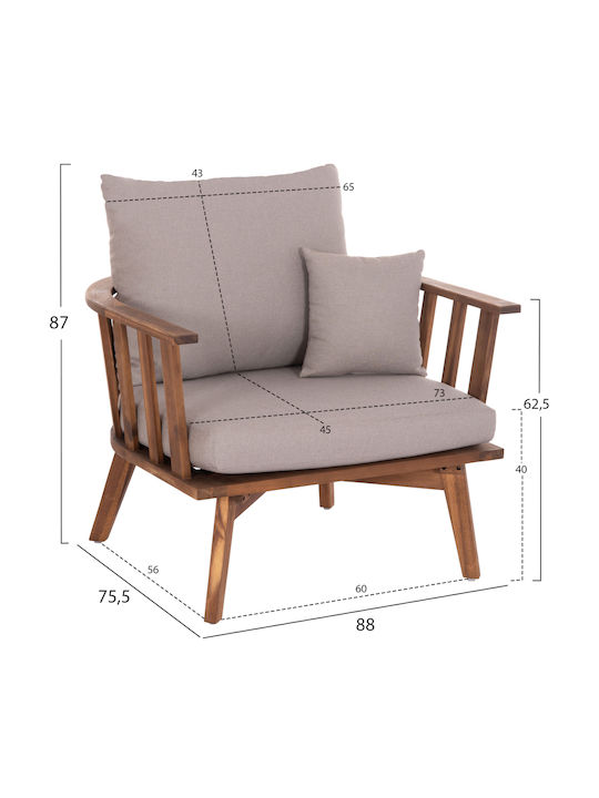 Set Mobilier Exterior Harra 4 Piese Natural Cu Perne