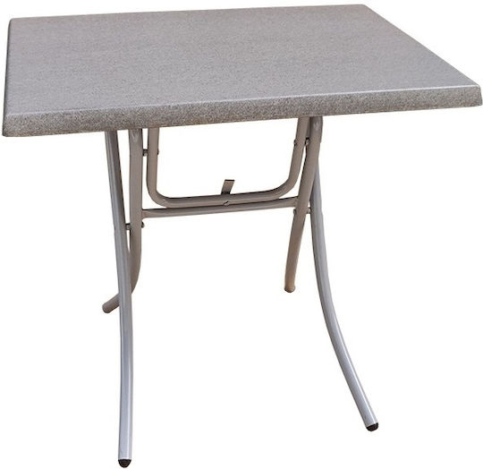 Table Kitchen Collapsible Wooden with Metal Frame 80x60x73cm
