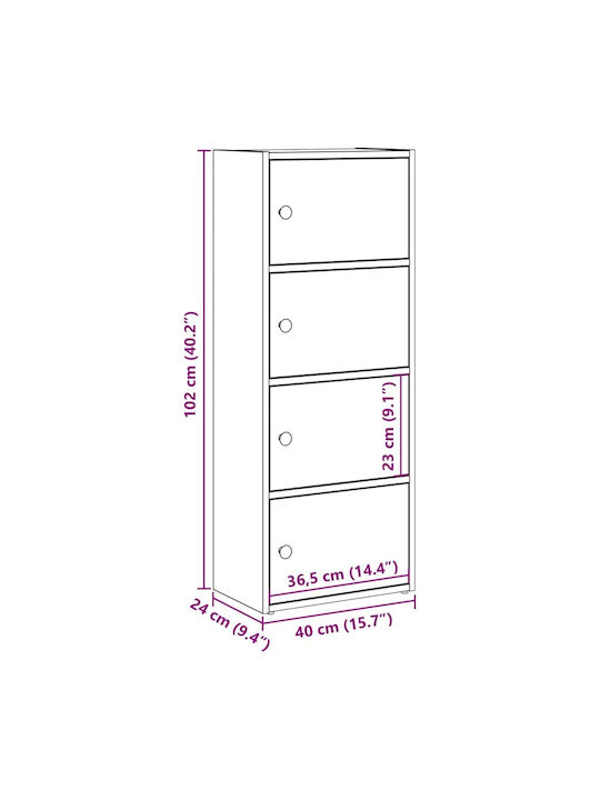 Living Room Display Cabinet Made of Particle Board Artisian Oak 40x24x102cm