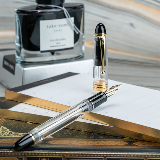 Pilot Custom 823 Writing Pen Broad Transparent with Black Ink