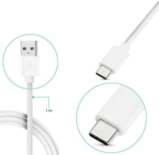 Cablu USB 2.0 USB-C Masculin - USB-A Alb 1m DMP99SMBM